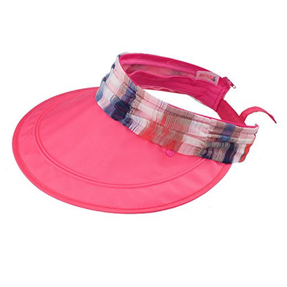 icolor Women Sun Hat UPF 50+ Sun Protection Hat Summer Outdoor Neck Shield Flap Visor Hat Ponytail Hats Wide Brim Beach Hat - color: Rose-pink