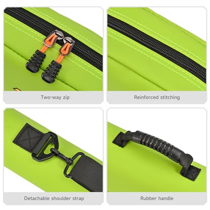 LEOFISHING Portable Folding Water-Resistant Fishing Pole Bag 45cm/17.7in 120cm/47.2in Shock-Resistant Fishing Pole Carrier Case Store up to 2-3 Fishing Rod with Reel and Gears - size: 120cm/47.2"