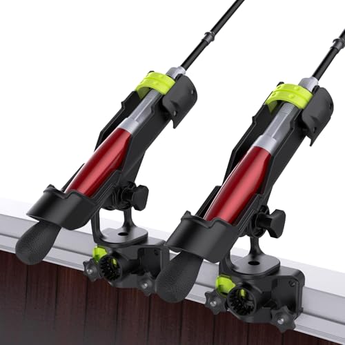 Combo Mount Fishing Rod Holders - 360 Degree Adjustable Boat Rod Rack - style: 2pack Rod Holder+track Mount