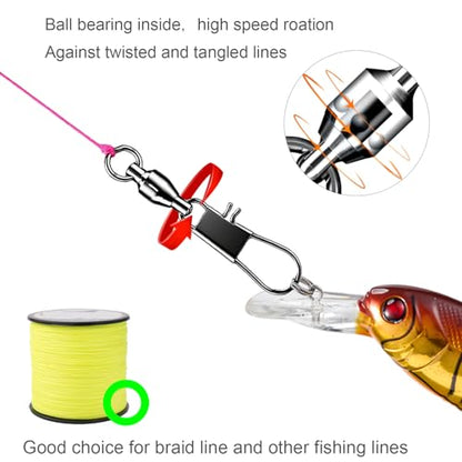 AMYSPORTS Steel Stainless Snap Swivels Saltwater Ball Bearing Fishing Swivel Lure Connector Barrel Swivels Fishing Tackle Black Nickel - size: size1 (23.7lb) 50 pcs