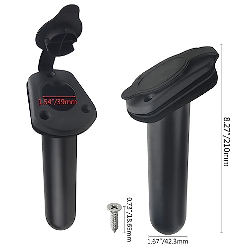 WMYCONGCONG 2 PCS Kayak Deck Flush Mount Fishing Boat Rod Holder with Cap Cover for Kayak Boat Canoe