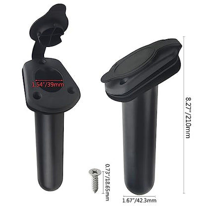WMYCONGCONG 2 PCS Kayak Deck Flush Mount Fishing Boat Rod Holder with Cap Cover for Kayak Boat Canoe