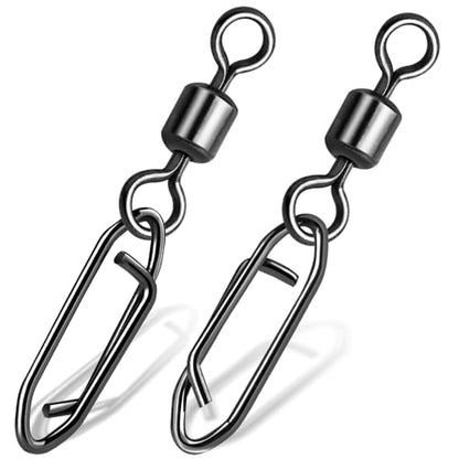 9KM DWLIFE Fishing Speed Clips 50Pcs Quick Change Fishing Swivels & Snaps Fishing Speed Clips Barrel Swivels Fishing Tackle Saltwater Fishing - size: 4#