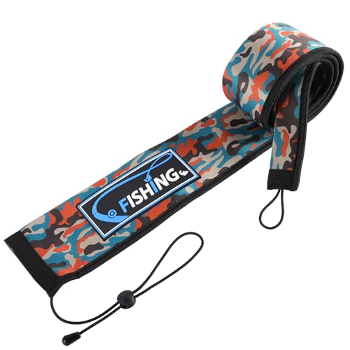 Lightproof Neoprene Fishing Rod Sleeve - Fishing Rod Cover for Storage & Transportation - Puncture Resistant Rod Sock for Casting, Trolling, Spinning Rods - color: Orange Camo, size: 65"