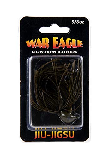 War Eagle Jiu-Jigsu Bass Fishing Lure with Weed Guard and Hole-in-One Style Skirt - color: Green Pumpkin