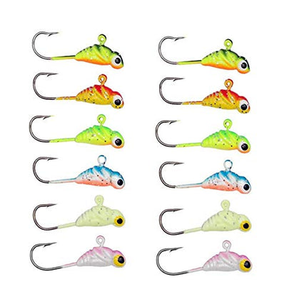 Ice Fishing Jigs Fishing Bait Jigging Lures Kit Winter Metal Lures - color: 0.86inch/0.06oz-12pc