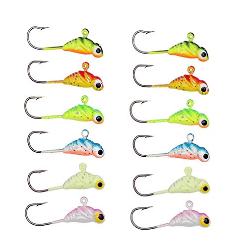 Ice Fishing Jigs Fishing Bait Jigging Lures Kit Winter Metal Lures - color: 0.86inch/0.06oz-12pc