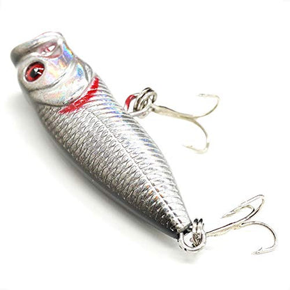 Seasky Fishing Plug Lures Micro Popper Topwater Trout Attack in Freshwater - color: Whitefish