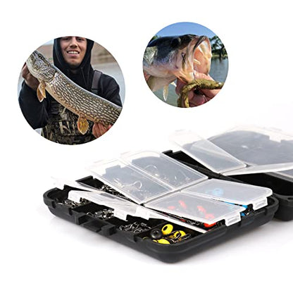 Fishing Accessories Kit, Fishing Set with Tackle Box, Fishing Hooks, Weights, Jig Heads, O-Rings, Barrel Swivels, Fastlock Snaps, Fishing Beads, Space Beans - Freshwater & Saltwater Fishing