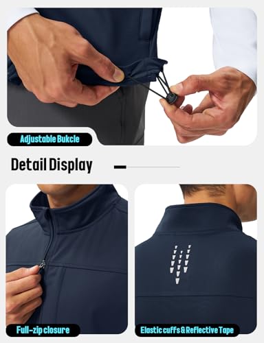 TBMPOY Men's Lightweight Softshell Vests Windproof Sleeveless Jackets Golf Outdoor Outerwear Summer Hiking Travel Cycling - color: Dark Blue, size: 3X-Large