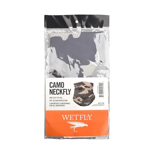 WETFLY Element Stealth Combo Fly Fishing Kit & UPF 50+ Neck Gaiter, UV Face Mask, 5WT 9FT Carbon Fiber Fly Rod, Reel, Case & Accessories for Fishing, Hiking & Outdoor Sports - size: Neck Fly Only