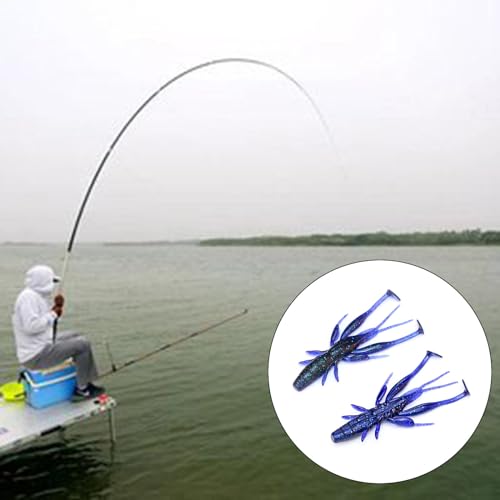 8pcs Soft Crawfish Baits Artificial Baits Floating Shrimp Lobster Baits Crayfishs Lure Swimbait Elastic Simulation Baits - color: light brown 4