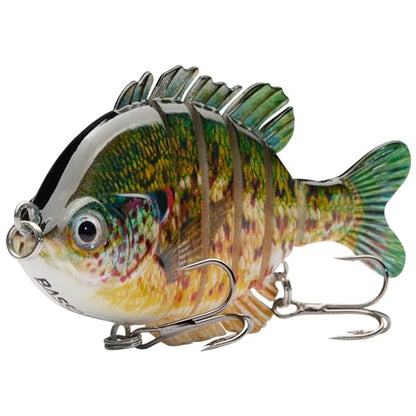 BASSDASH SwimPanfish Multi Jointed Panfish Bluegill Swimbaits Hard Topwater Bass Lures Fishing Lure Crank Saltwater 3.5in/0.85oz - color: Spotted Sunfish