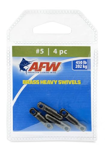 Heavy-Duty Strength – Built for Extreme Conditions, These Brass swivels Offer Superior Durability and high Break Strengths up to 1,100 lbs, Ideal for Big Game Fishing and Tough Applications - size: 4 pc, #5, 450 lb test