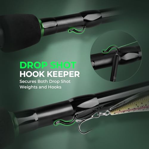 KastKing Zephyr Dual Tip Fishing Rod, Lightweight KastFlex IM6 Graphite Spinning & Casting Rod with Zirconium Oxide Ring Guides, Hook Keeper, EVA Grip, PTS Power Transition System - size: 7'4"-MH/H-Fast(2 Pcs+ Extra Tip), style: Casting