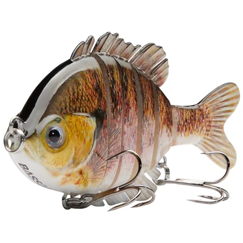 BASSDASH SwimPanfish Multi Jointed Panfish Bluegill Swimbaits Hard Topwater Bass Lures Fishing Lure Crank Saltwater 3.5in/0.85oz,Pack of 4 - color: NGBP