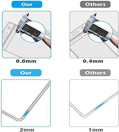 5 Pcs Thick ID Card Name Badge Holder Heavy Duty Waterproof Clear Plastic PVC Vertical Sleeve Pocket Resealable(Vertical,) - color: Vertical, size: 5 Pcs