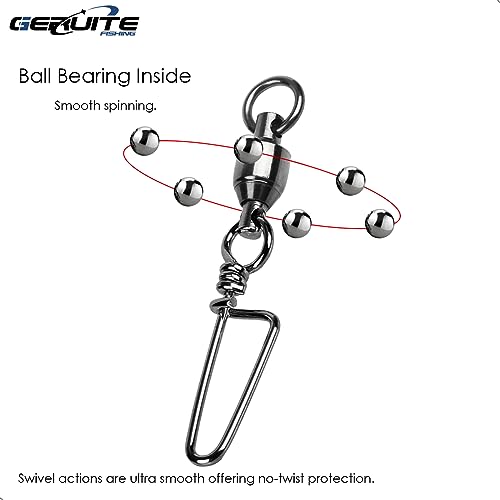 Snap Fishing Swivels Ball Bearing Black Nickel Ball Bearing Swivels Saltwater Heavy Duty Barrel Swivels for Freshwater Saltwater Fishing - size: Size 2+2(45lb) 20 Pcs