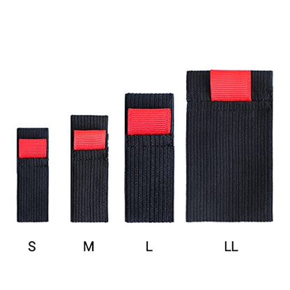 4-Pack Elastic Nylon Fishing Reel Spool Strap, Adjustable Line Protector Band for Tackle Storage, S/M/L/XL Sizes, Black - size: Large