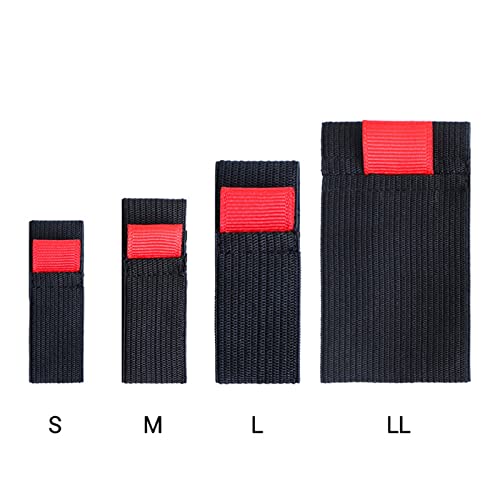 4-Pack Elastic Nylon Fishing Reel Spool Strap, Adjustable Line Protector Band for Tackle Storage, S/M/L/XL Sizes, Black - size: Medium