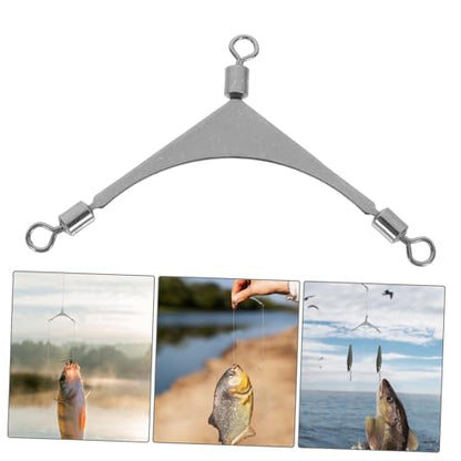 LIOOBO Sea Fishing Three-Prong Swivel Fishing Rigs Fishing Gear Bulk for Bass Cast Saltwater Tackle Connector - size: 5.50X3.00X0.20CM