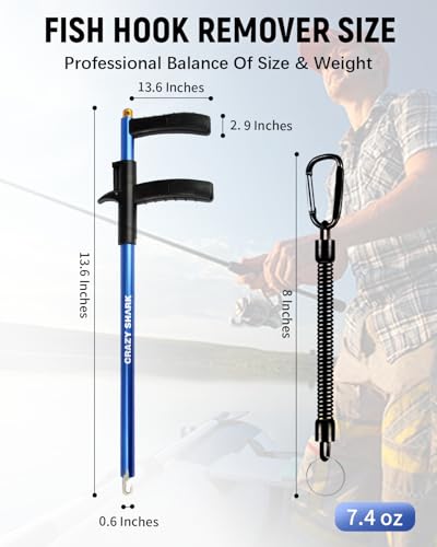 Fish Hook Remover Tool, Aluminum Fishing Hook Remover Extractor 13.6in - color: Blue