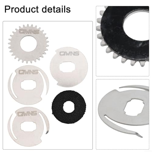 Fishing Baitcasting Reel Drag Clicker Kit With Carbon Brake Pad And Metal Washers For SLX Right Hand Reel Repair Parts, Black And Silver