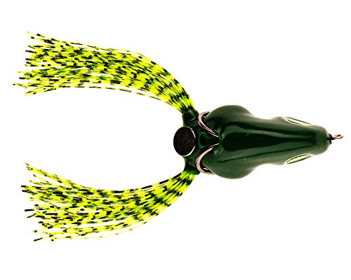 Scum Frog Scumdog Topwater Bass Fishing Hollow Body Frog Lure with Weedless Hooks - color: Green, size: 5/8 oz