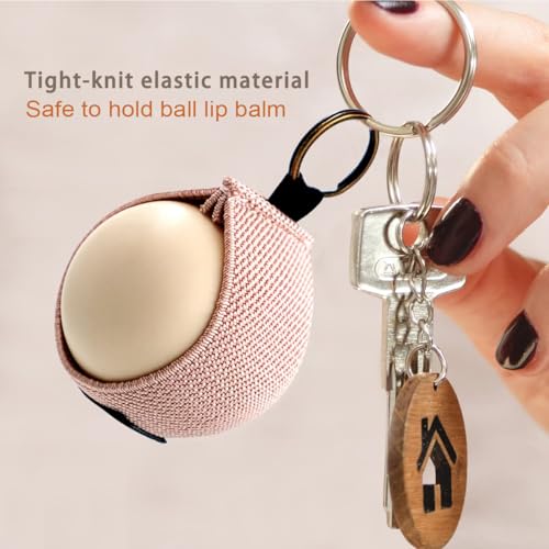 WK IEASON Lip Balm Holder Sleeve with Keychain Lipstick Sleeve Holder Tight-knit Elastic Holder for Ball Lip Balm Lipstick Holder Keychain (Dark blue/Green/Brown) - color: Dark Blue/Green/Brown