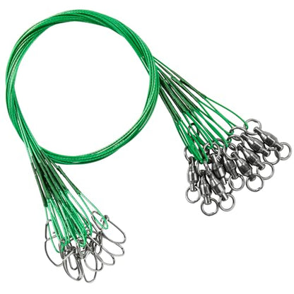 AMYSPORTS Saltwater Steel Fishing Leader Wire Stainless Swivel Fishing Leader Freshwater High Strength Wire Leader Lure Black Nickel - size: #2 (11.8in-50lb) 20pcs
