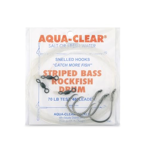 Aqua-Clear Striped Bass Rig - color: No Har (3-Piece), style: 5/0 Ultra Thin Demon Circle Hook