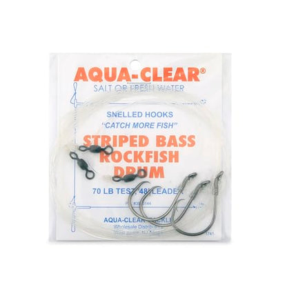 Aqua-Clear Striped Bass Rig - color: No Har (3-Piece), style: 5/0 Ultra Thin Demon Circle Hook