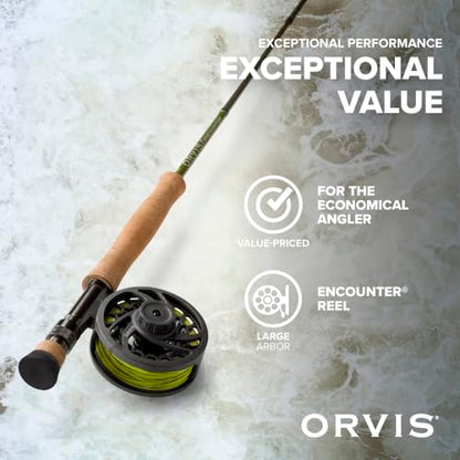 Orvis Encounter Fly Rod Outfit - 4Pc Fishing Rod and Reel Combo with Smooth Performance, Complete with Reel, Line, Backing, & Leader for Young Anglers - size: 6-Weight, 9'
