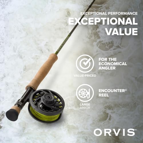 Orvis Encounter Fly Rod Outfit - 4Pc Fishing Rod and Reel Combo | Smooth Performance, Complete with Reel, Line, Backing, & Leader for Young Anglers, Pre-Balanced Ready-to-Fish Setup - size: 6-Weight, 9'