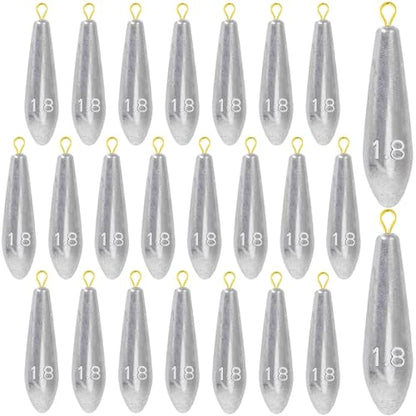 Landhoow Drop Shot Fishing Sinker Weights Kit Freshwater Catfishing Fishing Sinker Bass Casting Removable Line Saltwater Streamlined Snap Weight for Trolling Surf Tackle - size: 1.8 oz