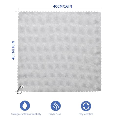 6 Pcs Golf Bag Towels,16" X 16",Microfiber Waffle Pattern for Golf Bags Towel for Men Women,Fishing Essentials Gifts with Carabiner Clip,Dish Cloth,Kitchen Clean Towels - color: Gray/Blue/Red