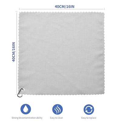 6 Pcs Golf Bag Towels,16" X 16",Microfiber Waffle Pattern for Golf Bags Towel for Men Women,Fishing Essentials Gifts with Carabiner Clip,Dish Cloth,Kitchen Clean Towels - color: Gray/Blue/Red