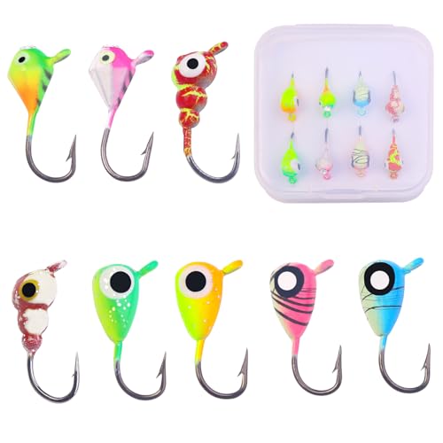 Ice Fishing Jigs Kit Essential Ice Fishing Lures for Beginners to Hook Big Fish and Reel in The Fun! - color: A8Pcs