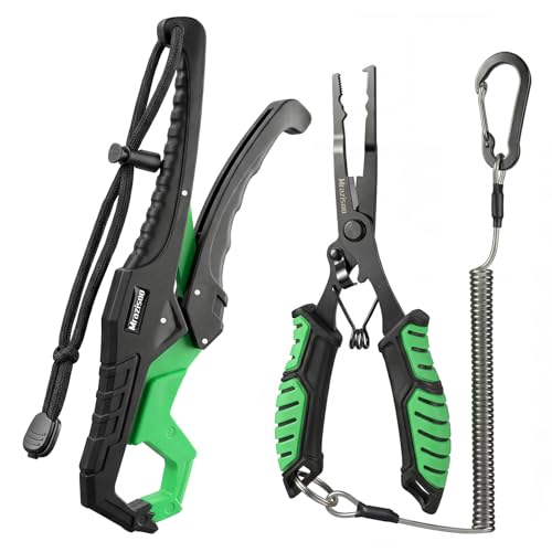 Fishing Tools Kit-Stainless Steel Fishing Pliers, Fish Lip Gripper, Multi-Functional Jaw Anti-Corrosion, Fishmen Must Have Fishing Gear - color: Green