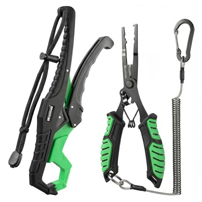 Fishing Tools Kit-Stainless Steel Fishing Pliers, Fish Lip Gripper, Multi-Functional Jaw Anti-Corrosion, Fishmen Must Have Fishing Gear - color: Green