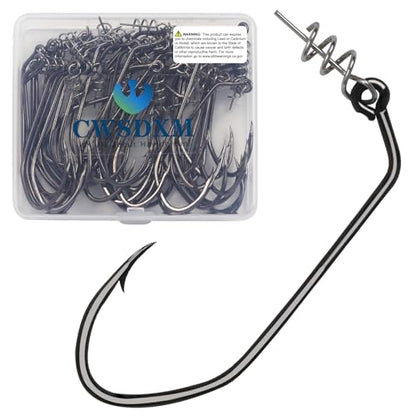 Twistlock Fishing Hooks, Swimbait Hooks Belly Offset Hooks Weighted Hook 1/0 3/0 4/0 for Soft Plastics Lures Fishing Saltwater Freshwater - color: 3/0 - 40PCS