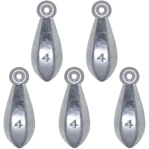 Fishing Weights Sinkers Bank Fishing Lead Sinkers Bullet Fishing Weights Ocean Saltwater Surf Fishing Gear Fishing Assortment 1oz 2oz 3oz 4oz - style: 4oz-5pcs