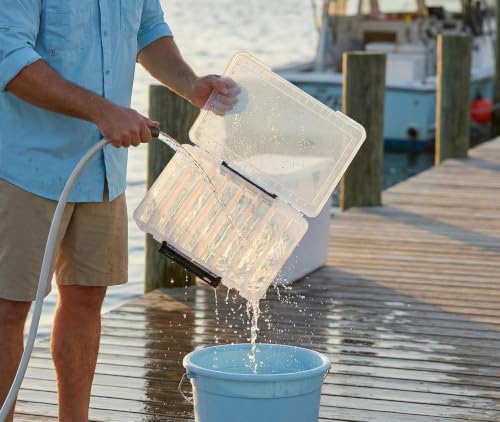 Fishing Lure Box Double-Sided: 3 Packs Large Saltwater Lure Storage Fishing Tackle Box for Crankbait Jerkbait Squid Jig Case Organizer - 18 Grids (Clear) - color: Clear
