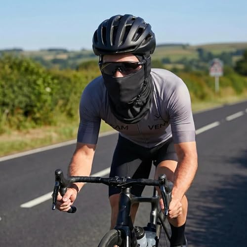Balaclava Face Mask Sun UV Protection, Summer Cooling Breathable Full Face Mask for Motorcycle Skiing Cycling Fishing - color: Black