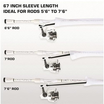 Abu Garcia® Premium Fishing Rod Sleeve, 67 in., Lightweight and Extremely Durable Woven Nylon PET Fishing Rod Cover, Reinforced Tip, Easy-Close Drawstring