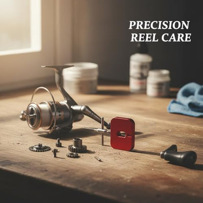 Steel Fishing Reel Maintenance Tool - Multi-Function Wrench for Pin Removal, Handle Nut Tightening & Spool Cap Pulling