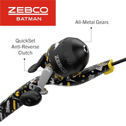 Zebco Youth Floating Spincast Reel and Fishing Rod Combo, Pre-Spooled with 6-Pound Cajun Line - color: Black/Yellow/Gray