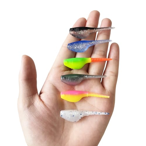 Crappie Lures Kit - Soft Plastic Lures for Trout, Bass, Panfish & Bluegill - 24 Packs - color: Black