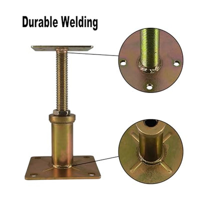 Adjustable 4 1/3" - 7" House Floor Jacks Mini Screw Post Pole for Leveling, Galvanized, 6 Pack - size: 4.3-7 inch