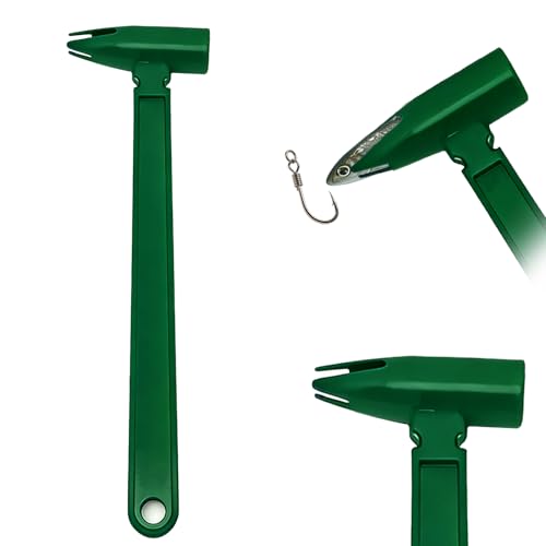 Live Bait Catcher Tool, Fishing Bait Holder and Hooking Aid | For minnows, earthworms, and shrimp during hook setup; compact green design stores easily in a tackle box.